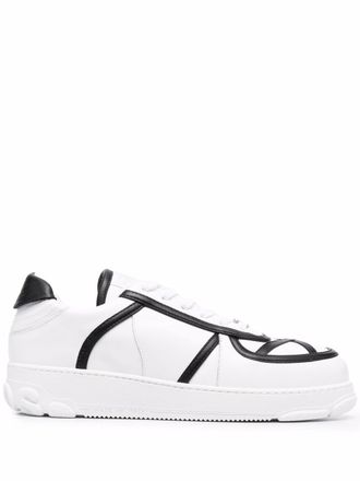 GCDS contrast-detail chunky leather sneakers - men - Rubber/Fabric/Calf Leather - 42 - White
