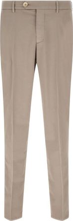 Brunello Cucinelli Italiaanse Pasvorm Katoenen Gabardine Broek - Heren - Chinos - Beige - 2XL - Katoen - Broeken