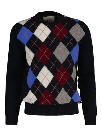 GANT argyle c-neck jumper - Blue