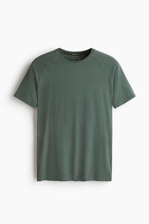 H&M Muscle Fit Sports T-shirt With Drymove in Dusty Green at Nordstrom, Size Xx-Large