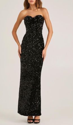 Helsi Ryan Sequin Strapless Column Gown in Black at Nordstrom, Size X-Small