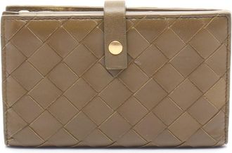 Bottega Veneta Khaki Leather Wallet (Bi-Fold) (Pre-Owned)
