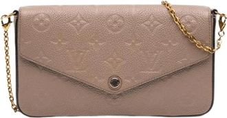 Louis Vuitton Pre-owned Pochette Felicie - Dames - Vintage Schoudertas - Beige - ONE Size - Leer - Vintage