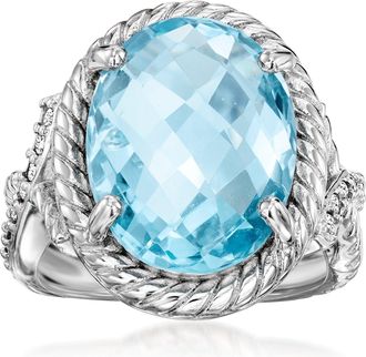 Ross-Simons Sky Blue Topaz Ring With. White Topaz in Sterling Silver