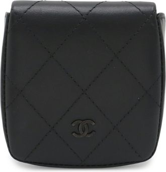 Chanel Black Leather Coin Purse/Coin Case (Pre-Owned)