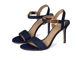 Lauren Ralph Lauren Gwen Denim Sandals Womens Dress Sandals Vayra Wash : 7.5 B - Medium, Textile