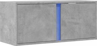 vidaXL Vidaxl - Mueble de tv de pared con luces led gris hormigón 80x31x35 cm
