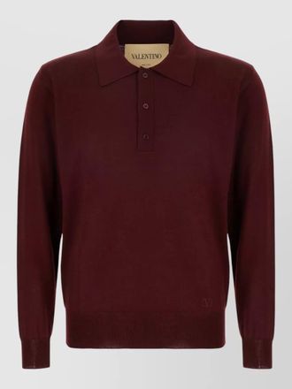 Valentino Garavani wool polo shirt ribbed cuffs hem