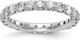 Diamond2Deal 14k White Gold Lab Grown Diamond Eternity Wedding Band Ring 2Ct Clarity- VS Color- D-E