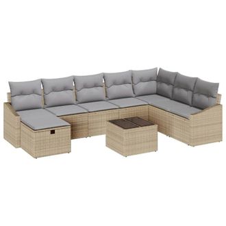 vidaXL Sofa Set with Cushion 8 pcs Poly Rattan vidaXL