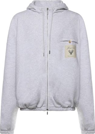 Jacquemus Hoodie met rits - Heren - Vesten met rits - Grijs - L - Katoen - Hoodies & sweatvesten