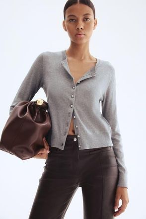 H&M Knitted Cardigan in Gray Melange at Nordstrom, Size Xx-Large
