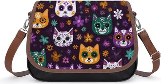 Generic Cute Sugar Skull Cats Fashion Womens Crossbody Bags Novelty Handbag Shoulder Bag Purse