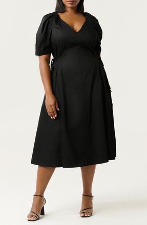 Estelle Kyah Faux Wrap Dress in Black at Nordstrom, Size 16W