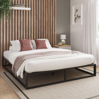 GFW Platform Bedframe in Black | Size: Small Double