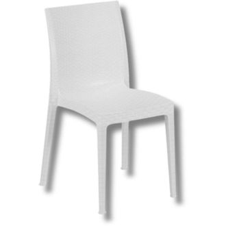 Progarden Sedia impilabile in resina effetto rattan linea elegance Madam - Bianco