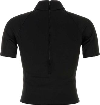 Gucci Black Mock Collar T-Shirt