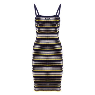 Miu Miu Striped Knit Dress - female - Miu Miu - Knitted Dresses - Blue - M - Dresses