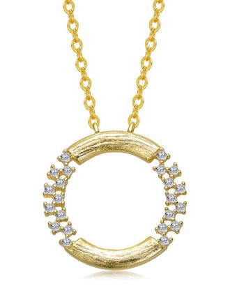 Rachel Glauber 14K Plated Cz Circle Pendant