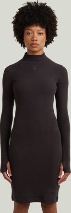 G-Star Rib Slim Jurk - Zwart - Dames