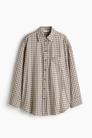 H&M Oversized Baumwollbluse - Beige