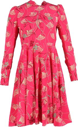 Valentino Valentino Garavani jurk van bedrukte cr&ecirc;pe de Chine in roze zijde