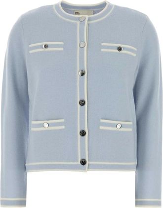 Tory Burch Truien & Vesten, Dames, Blauw, M, Wol, Kendra Cardigan