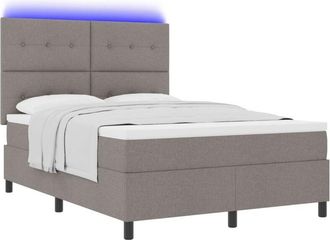 vidaXL Box Spring Bed with Mattress Taupe 140 x 190 cm Fabric vidaXL