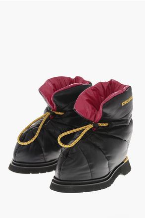 Dsquared2 Nylon Padded Ankle Boots PUFFY With Front Drawstring Closure size 45