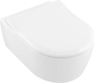 Villeroy & Boch Villeroy&boch - Avento Combipack Inodoro Suspendido Sin Brida De Fondo Profundo Directflush + Asiento Extra&iacute;ble Slim Con Cierre Amortiguado, Bla