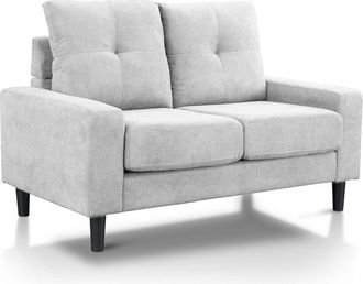 Home Heavenly Sofá 2 plazas respaldo capitoné en gris claro