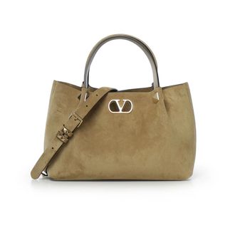 Valentino Garavani Bolso de compras peque&ntilde;o de ante suave - Bags - Mujer - Beige - ONE SIZE