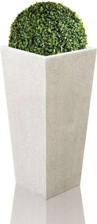 PRIMROSE White Polyterrazzo Tall Flared Square Indoor Outdoor Planter 91cm