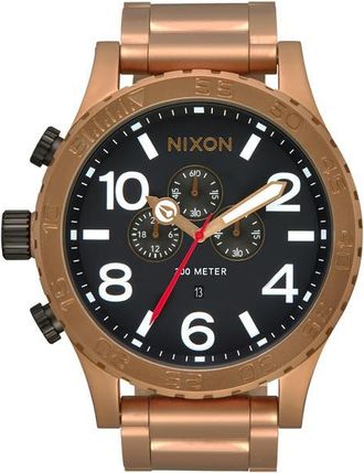 Nixon 51-30 Chronograph Bracelet Watch, 51mm in Bronze /Black at Nordstrom