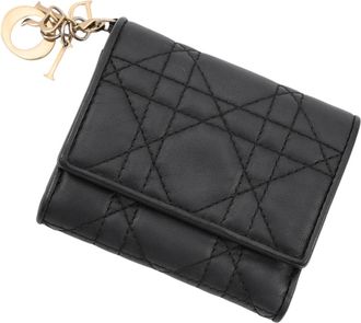 Dior Black Leather Wallet (Tri-Fold) (Pre-Owned)
