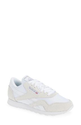 Reebok Classic Nylon Sneaker in Footwear White/Footwear White at Nordstrom, Size 7.5