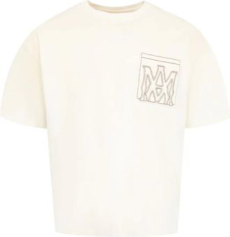 Amiri outline-pocket T-shirt - men - Cotton - XXXL - Neutrals