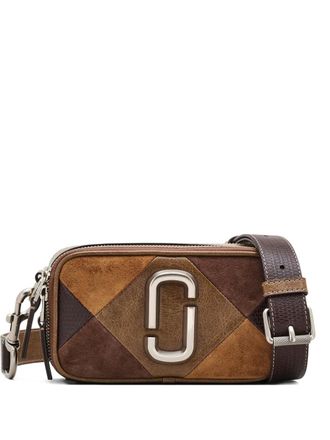 Marc Jacobs Borsa a tracolla Snapshot con design patchwork - Marrone