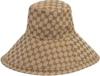 Gucci GG Canvas Wide Brim Hat Beige/Ebony 631958-KQW00-9700