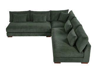 VENTE-UNIQUE.COM Sof&aacute; rinconera terciopelo 6 plazas verde 275x275cm