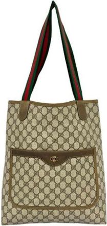 Gucci Pre-owned Vintage Tote Bag - Dames - Vintage Shopper - Beige - ONE Size - Leer - Vintage