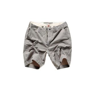 Relwen Mens Seersucker Short In Sand/grey