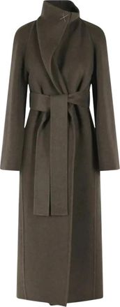 Khaite Romare Jas - Dames - Jas met riem - Bruin - S - Wol - Jassen