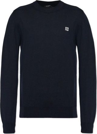 Balmain Truien - Heren - Ronde hals truien - Blauw - S - Truien & Vesten