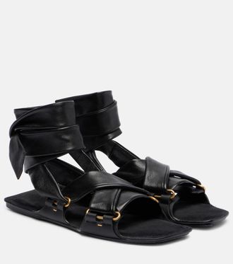Khaite Boden Tie leather sandals