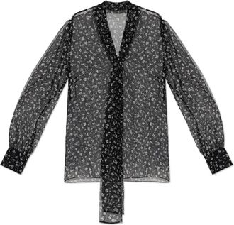Dolce & Gabbana Camisa de Seda con Estampado Floral - Blouses & Shirts - Mujer - Negro - S