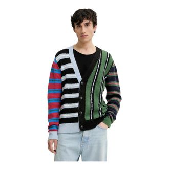 Desigual Midstripes Vest - Heren - Vesten - Veelkleurig - M - Wol - Truien & Vesten