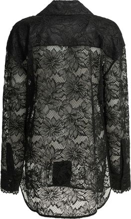 Sportmax Womens Shirt Floral Lace Black Polyester