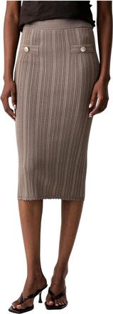 Guess Carmen Knit Skirt - Dames - Kokerrokken - Beige - S - Rokken