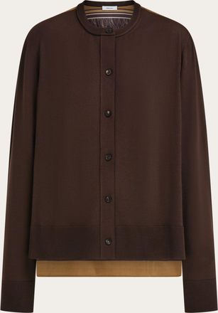 Ferragamo Donna Cardigan retro in seta Marrone